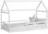 Homestyle4u Hausbett Kinderbett 90x200cm Weiß mit Rausfallschutz und Lattenrost (2385)