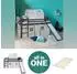 Homestyle4u Kinderhochbett 90x200 grau mit Rutsche und Tunnel (2781)