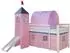 Homestyle4u Hochbett 90x200 mit Rutsche, Tunnel & Matratze, rosa (2561)