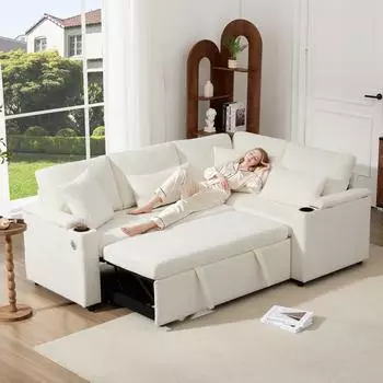 Merax Kinder-Etagenbett 90x200 Giebeldach, Rutsche 35cm, Regal, EN747, weiß/natur