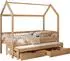 Mirjan24 Asher 90 Hausbett Kiefer 90x200cm, 2 Schubladen (Asher 90)