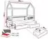 Mirjan24 Asher 90 Hausbett Kiefer 90x200cm, 2 Schubladen (Asher 90)