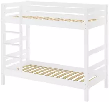 Erst-Holz Etagenbett Massivholz Buche, waschweiß, 90x200cm (V-60.17-09W)