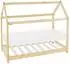 ML-Design Hausbett mit Dach, Matratze & Lattenrost, Kiefer, natur, 80x160cm (490007374)