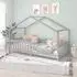 Idimex Lisan Kinderbett Hausbett, Kiefer massiv, grau, 90x200cm