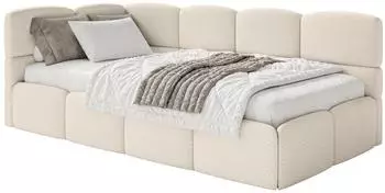 Selsey Cloudy Jugendbett 120x200cm Boucl&eacute; Hellbeige mit Bettkasten (Cloudy)