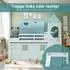 Homestyle4u Kinderhochbett 90x200 mit Rutsche, Turm und Tunnel, Kiefer, mintgrün/weiß (2941)