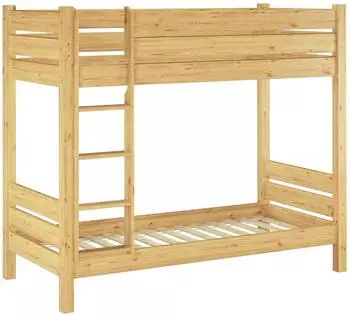 Erst-Holz Etagenbett Kiefer Massiv 100x200cm, teilbar, Nische 80 (60.16-10T80)