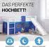 Homestyle4u Hochbett 90x200 Kinderbett mit Rutsche, Treppe und Matratze, Blau (2570)