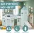 Homestyle4u Hochbett 90x200cm mit Rutsche, Turm und Vorhang, Kiefer, mintgrün/weiß (2933)