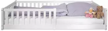 tiSsi ENNO Hausbett / Bodenbett Massivholz Buche wei&szlig; 90x200cm