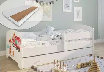 Kids Collective Kinderbett 80x160cm Komplettset mit Matratze, Schublade & Rausfallschutz (K1414)