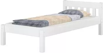 Erst-Holz Futonbett 100x200 Einzelbett Massivholz Kiefer wei&szlig; (60.38-10W)