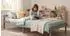 Homestyle4u Einzelbett 90x200cm mit Lattenrost, Kiefer, Grau