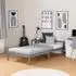 Homestyle4u Einzelbett 90x200cm mit Lattenrost, Kiefer, Grau
