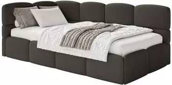 Selsey Cloudy Jugendbett 120x200cm, Boucl&eacute;, braun, mit Bettkasten (Cloudy)