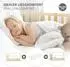 ML-Design Hausbett 90x200cm mit Rausfallschutz, Regal & Dach, Kiefer natur (Montessori Bodenbett)