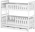 Kids Collective Hochbett 90x200 mit Ausziehbett, 3 Matratzen, 2 Schubladen, weiß