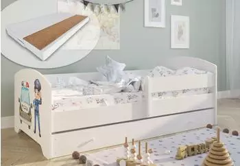 Kids Collective Kinderbett 80x160cm Komplettset mit Matratze & Schublade, wei&szlig; (K1415)