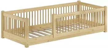 Erst-Holz Kinderbett niedriges Bodenbett Kiefer massiv 80x180 (V-60.65-08-180)
