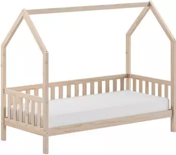 Vipack Cabane Hausbett 90x200cm, Kiefer massiv natur