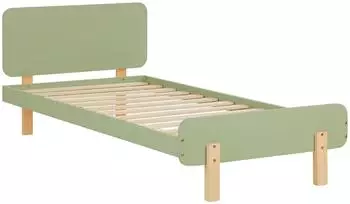 Homestyle4u Kinderbett 90x200 mit Lattenrost, Kiefer massiv, gr&uuml;n (2608)