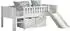 Vipack Scott Spielbett mit Leiter und Rutsche, Kiefer massiv, weiß, 90x200cm