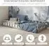 Homestyle4u Kinderbett Montessori 90x200 grau mit Matratze und Rausfallschutz (3123)
