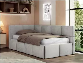 MKS ARVO Jugendbett 90x200 mit Bettkasten, hellgrau (800001511971)