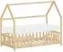 ML-Design Hausbett 80x160cm mit Matratze, Rausfallschutz & Lattenrost, Kiefernholz, natur (490019322)