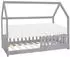 ML-Design Kinderbett Hausform 80x160cm mit Matratze, Lattenrost und Rausfallschutz, hellgrau