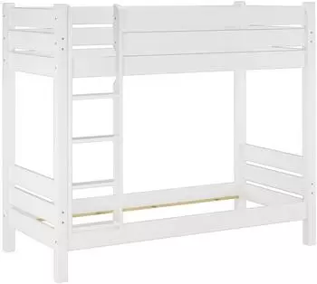 Erst-Holz Etagenbett Kiefer massiv, weiß, 100x200cm, Nische 100 (60.16-10W)