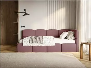 Selsey Cloudy Jugendbett 90x200cm, Samt, rosa (Cloudy)