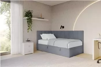 ALTDECOR LOVY Jugendbett mit Bettkasten, 80x200cm, grau (800001608906)
