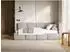 Selsey Cloudy Jugendbett mit Matratze & Bettkasten, Samt hellgrau, 90x200cm (CLOUDY)