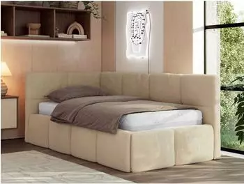 MKS ARVO Jugendbett 90x200 mit Bettkasten, Gasdruckfeder, beige (800001512030)