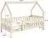 Masseno BELLA Kinderbett Hausbett mit Rausfallschutz, Holz, weiß, 80x160cm