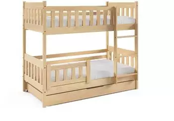 Masseno Lucia Etagenbett mit Bettkasten, Kiefernholz, 80x190cm