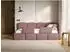 Selsey Cloudy Kinderbett 120x200cm, Bettkasten, Easy-Clean-Velours, rosa