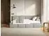 Selsey Cloudy Jugendbett 90x200cm mit Matratze & Bettkasten, Samt, grau