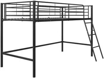 Mid.you Jodie Hochbett Metall, 90x200cm, schwarz