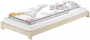 Erst-Holz Niederflurbett 90x200, Fichte/Tanne massiv, unbehandelt (V-60.85N-09)