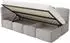 Selsey Cloudy Kinderbett 90x200 mit Rausfallschutz, Kopfteil links, Samt hellgrau