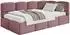 Selsey Cloudy Jugendbett 120x200cm, Bettkasten, rosa Samt (CLOUDY)