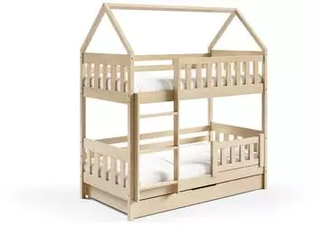 Masseno ELENA Etagenbett mit Bettkasten, Kieferholz, 80x190cm