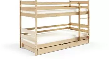 Masseno SIMBA Etagenbett 80x160cm mit Bettkasten, Kiefernholz (SIMBA)