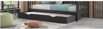 Vipack Dallas Bettschublade, Kiefer massiv, anthrazit, 90x190cm