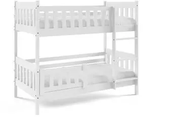 Masseno LUCIA Etagenbett 80x190cm mit Rausfallschutz, Holz, wei&szlig;