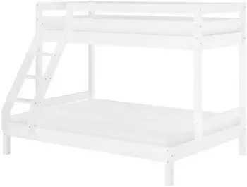 Erst-Holz Doppel-Etagenbett 140x200/90x200 Kiefer massiv, wei&szlig; (V-60.18W-09-14)