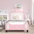 vidaXL Kinderbettgestell mit Kopfteil rosa 90x200cm PU (42011096)